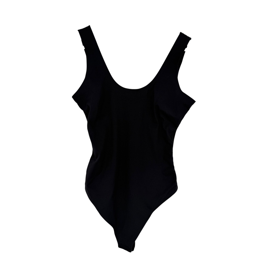Pinsy Shapewear Bodysuit Size M Black Tank Sculpting Thong Back
